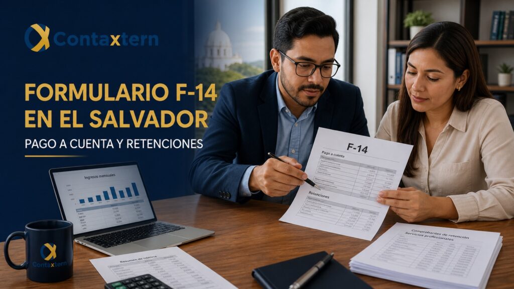 Formulario F-14 en El Salvador: pago a cuenta y retenciones 2026